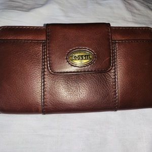 Fossil Cowhide Leather Wristlet Wallet